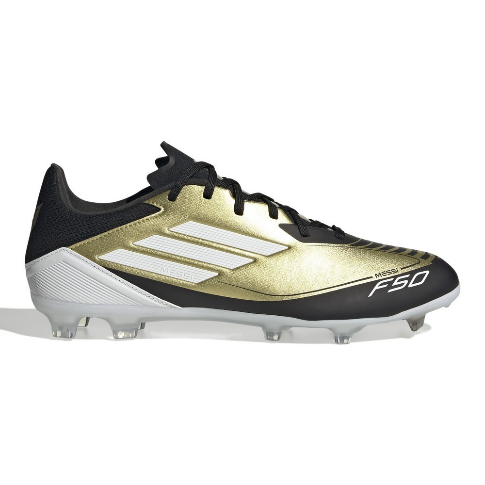 Chuteira campo adidas f50 league messi dourada com preto Amil Esportes